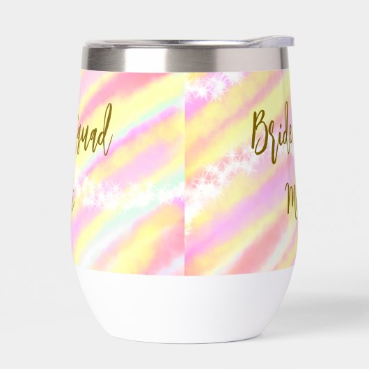 Bride squad golden pastel pink colorful glitter br (Links)