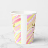 Bride squad golden pastel pink colorful glitter br pappbecher (Links)