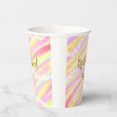 Bride squad golden pastel pink colorful glitter br pappbecher (Rechts)