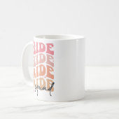 Bride Squad Groovy Theme Brautparty Bachelorett Kaffeetasse (Vorderseite Links)
