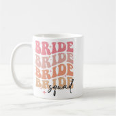 Bride Squad Groovy Theme Brautparty Bachelorett Kaffeetasse (Links)