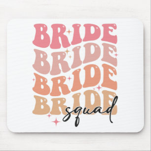 Bride Squad Groovy Theme Brautparty Bachelorett Mousepad