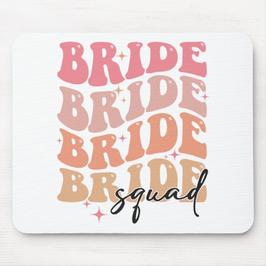 Bride Squad Groovy Theme Brautparty Bachelorett Mousepad (Vorne)