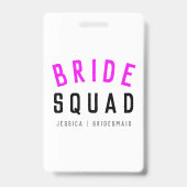 Bride Squad | Hot Pink Bachelorette Bridesmaid Ausweis (Rückseite)