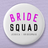 Bride Squad | Hot Pink Bachelorette Bridesmaid Button