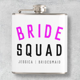Bride Squad | Hot Pink Bachelorette Bridesmaid Flachmann