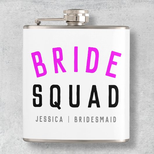 Bride Squad | Hot Pink Bachelorette Bridesmaid Flachmann