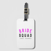 Bride Squad | Hot Pink Bachelorette Bridesmaid Gepäckanhänger (Vorderseite Vertikal)