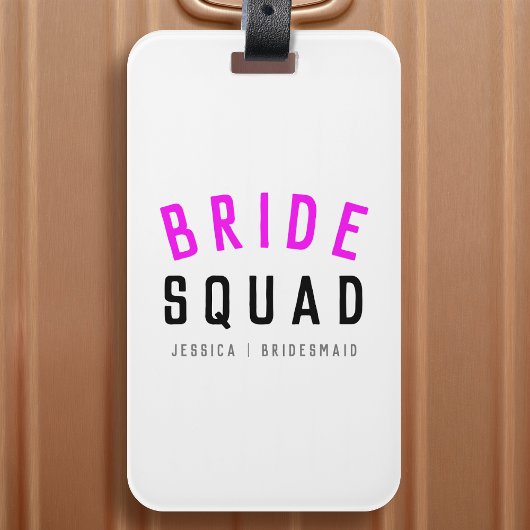 Bride Squad | Hot Pink Bachelorette Bridesmaid Gepäckanhänger