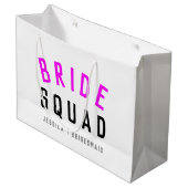 Bride Squad | Hot Pink Bachelorette Bridesmaid Große Geschenktüte (Vorderseite Schrägansicht)