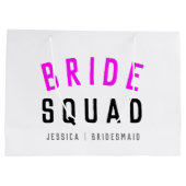 Bride Squad | Hot Pink Bachelorette Bridesmaid Große Geschenktüte (Rückseite)