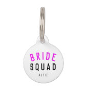 Bride Squad | Hot Pink Bachelorette Bridesmaid Haustiermarke (Rückseite)