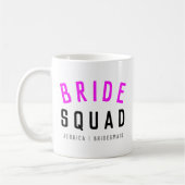 Bride Squad | Hot Pink Bachelorette Bridesmaid Kaffeetasse (Links)