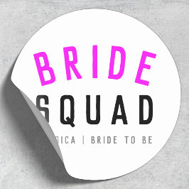 Bride Squad | Hot Pink Bachelorette Bridesmaid Runder Aufkleber