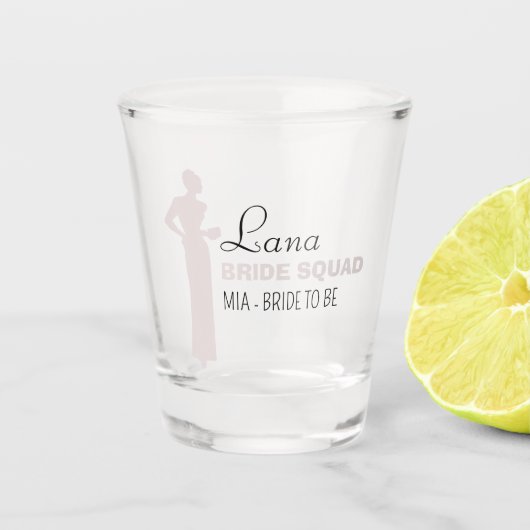 Bride Squad | Hot Pink Bachelorette Bridesmaid Schnapsglas (Vorderseite)