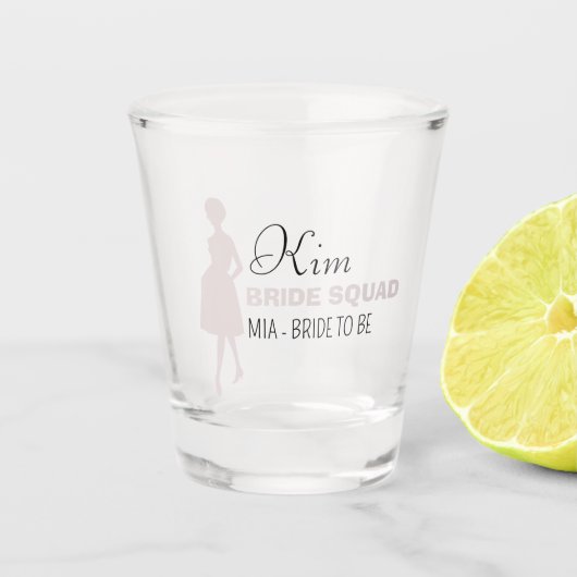 Bride Squad | Hot Pink Bachelorette Bridesmaid Schnapsglas (Vorderseite)