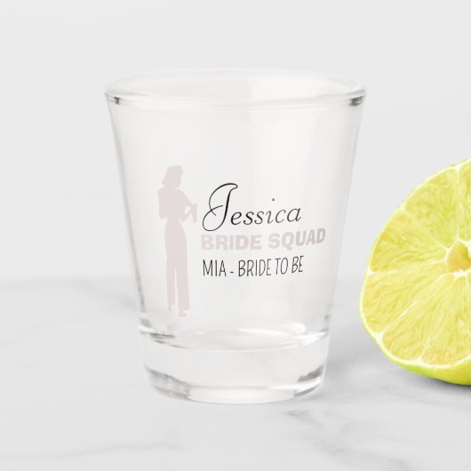Bride Squad | Hot Pink Bachelorette Bridesmaid Schnapsglas (Vorderseite)