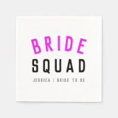 Bride Squad | Hot Pink Bachelorette Bridesmaid Serviette (Vorderseite)