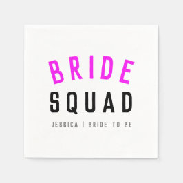 Bride Squad | Hot Pink Bachelorette Bridesmaid Serviette