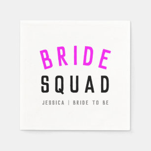 Bride Squad   Hot Pink Bachelorette Bridesmaid Serviette