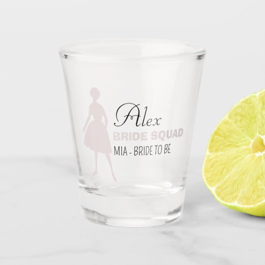 Bride Squad | Hot Pink Bachelorette Bridesmaid Sh Schnapsglas (Vorderseite)