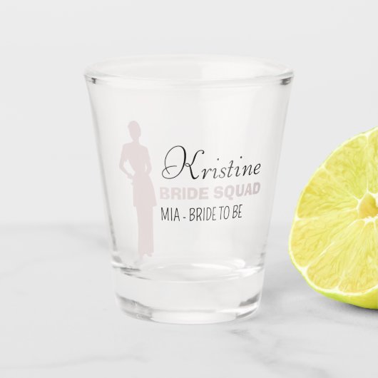 Bride Squad | Hot Pink Bachelorette Bridesmaid Sho Schnapsglas (Vorderseite)