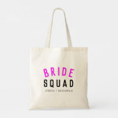 Bride Squad | Hot Pink Bachelorette Bridesmaid Tragetasche (Rückseite)