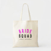 Bride Squad | Hot Pink Bachelorette Bridesmaid Tragetasche (Vorne)