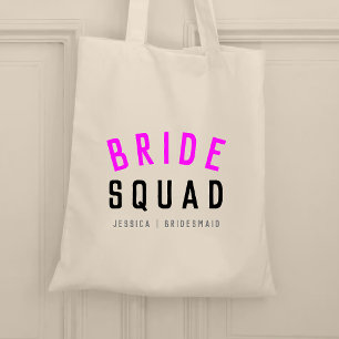 Bride Squad Hot Pink Bachelorette Bridesmaid Tragetasche