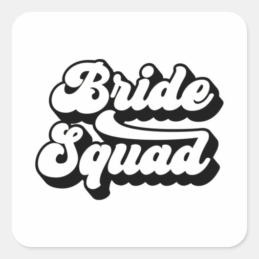 Bride Squad - Junggeselinnen-Abschied Bridal Weddi Quadratischer Aufkleber (Vorderseite)