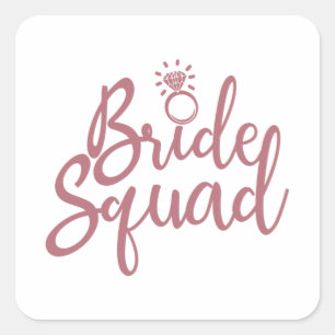 Bride Squad - Junggeselinnen-Abschied Bridal Weddi Quadratischer Aufkleber