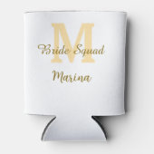Bride squad monogram golden bridal shower simple dosenkühler (Vorderseite)