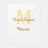 Bride squad monogram golden bridal shower simple fleecedecke (Vorderseite)