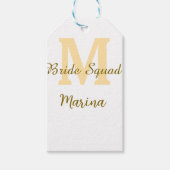 Bride squad monogram golden bridal shower simple geschenkanhänger (Vorderseite)