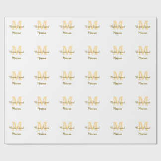Bride squad monogram golden bridal shower simple geschenkpapier