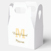 Bride squad monogram golden bridal shower simple  geschenkschachtel (Geöffnet)