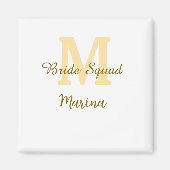 Bride squad monogram golden bridal shower simple magnet (Vorne)