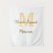 Bride squad monogram golden bridal shower simple wandteppich (Vorderseite)