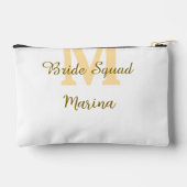 Bride squad monogram golden bridal shower simple zubehörtasche (Rückseite)
