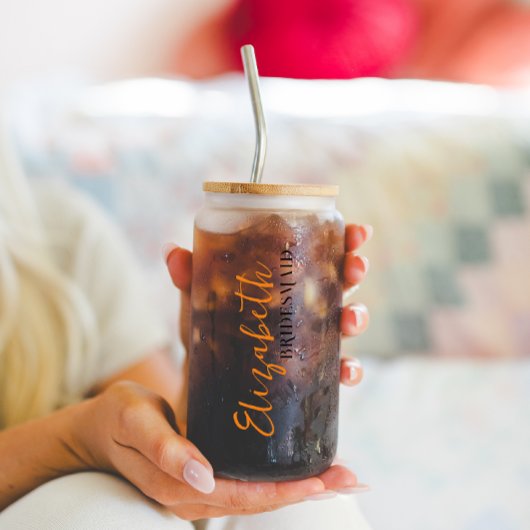 Bride Squad | Monogramm-Brautparty Dosenglas