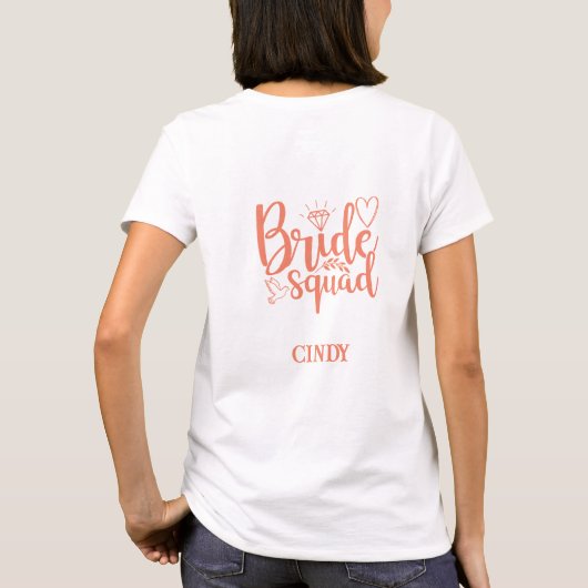 Bride Squad (Name) T-Shirt (Rückseite)
