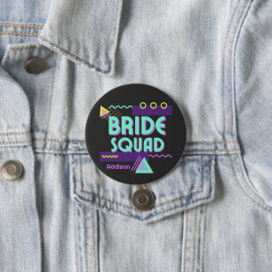 Bride Squad Personalisiert 90er Bachelorette Butto Button