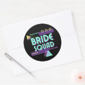 Bride Squad Personalisiert 90er Bachelorette Butto Runder Aufkleber (Umschlag)