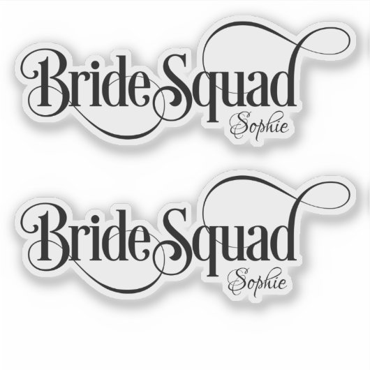 Bride Squad Personalisiert Aufkleber (Vorderseite)