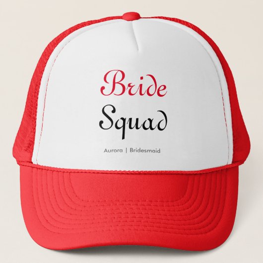 Bride Squad Personalisiert Bachelorette Bridesmaid Truckerkappe (Vorderseite)