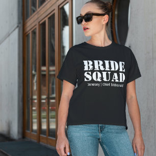 Bride Squad Personalisierter Junggeselinnen-Abschi T-Shirt