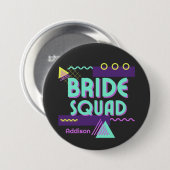 Bride Squad Personalized 90s Bachelorette Button (Vorne & Hinten)