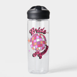 bride squad pink disco bachelorette party trinkflasche