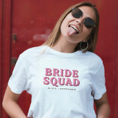 Bride Squad Pink Raspberry Bachelorette Bridesmaid T-Shirt