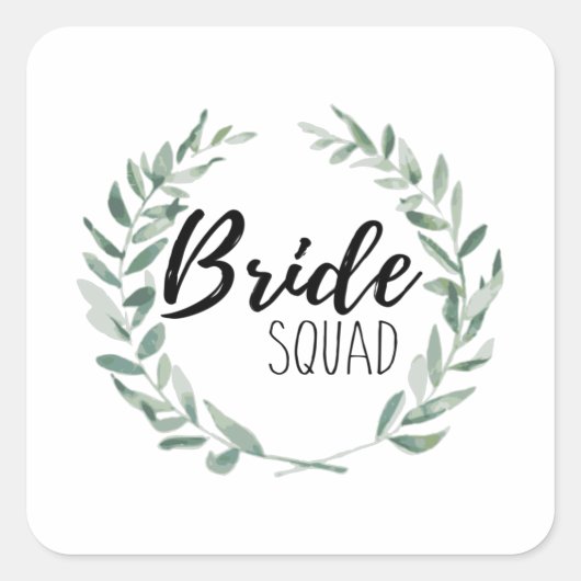 Bride Squad Quadratischer Aufkleber (Vorderseite)